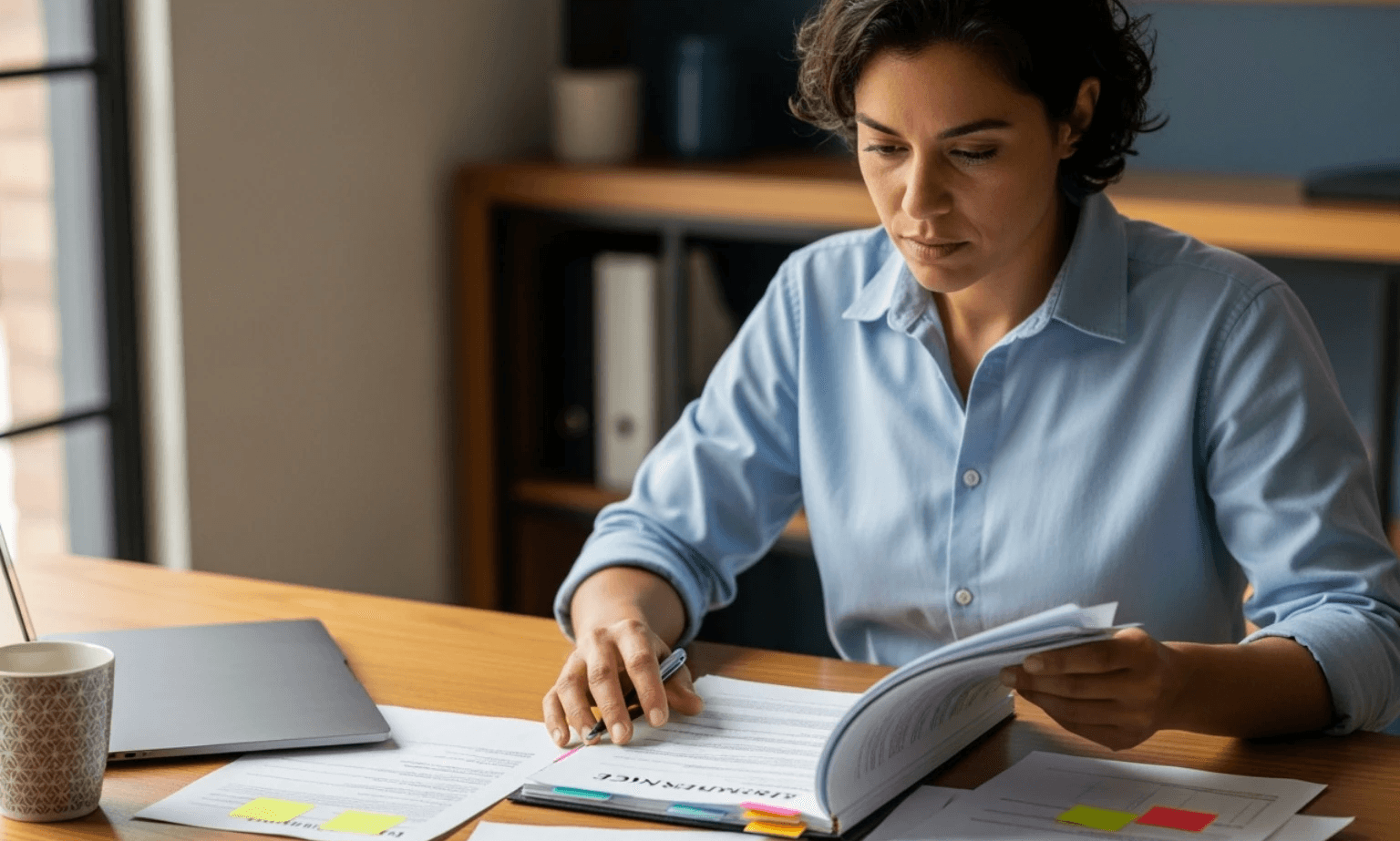 person reviewing insurance documents - Does insurance cover bonding
