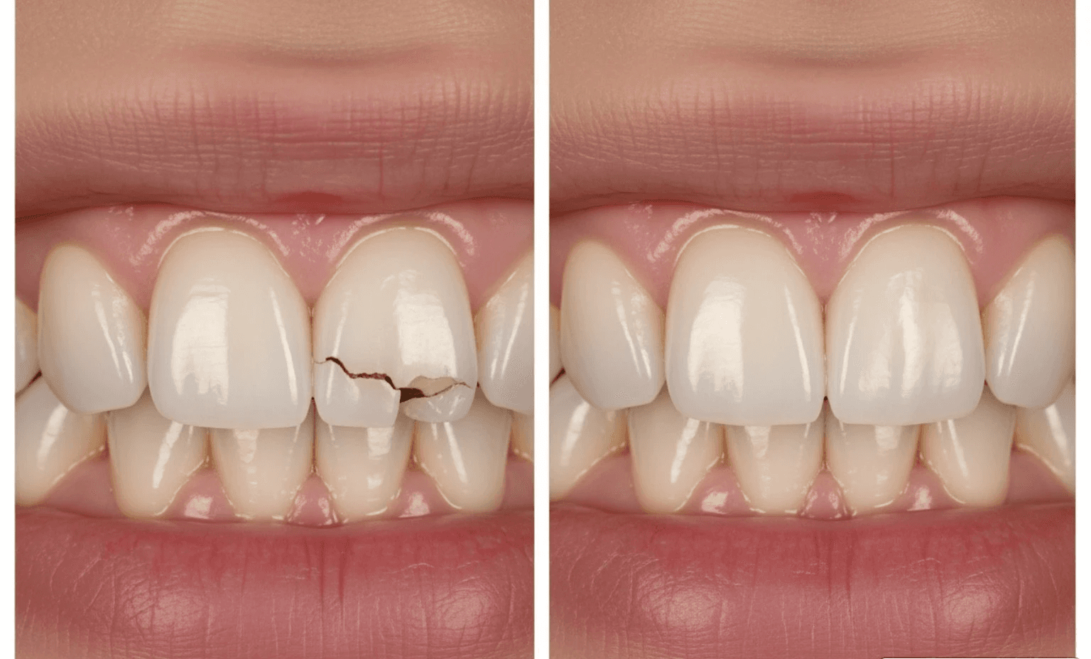 Before-and-after comparison of dental bonding - Dental Bonding Cost